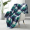 SOCHOW Couverture Plaid Polaire Lit pour Canapé en Molleton, Couverture Jeté en Flanelle à Carreaux Toute Saison 150 x 200 cm, Vert/Blanc