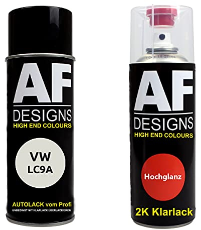 Alex Flittner Designs Spraydose Set für VW LC9A Pure White 2K Klarlack