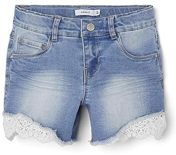 NAME IT Mädchen Nkfsalli Slim Dnm 5372-ha Noos Jeans Shorts, Medium Blue Denim, 158 EU