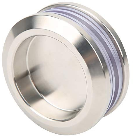 Jenngaoo Stainless Steel Handle Pull Knob, Round Back-to-Back Brushed, Classic Modern Minimalist Style, Silver, 6cm x 2.4cm (2.4in x 0.9in), Bathroom, Sliding Door Handle