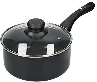 MasterClass Can-to-Pan Ceramic Eco Saucepan with PTFE, PFOA and BPA Free Non Stick, Made from 70 % Recycled Aluminium, 18 cm,Black