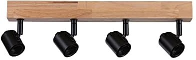 Paulmann 66773 Strahler Arvid 4-flammig max. 4x20 Watt Deckenleuchte Schwarz/Holz Spot Metall E27