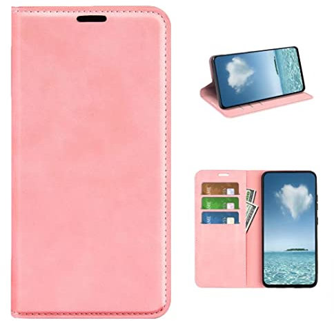 COQUE étui pour Nokia G11, de téléphone en Cuir Ultra-Mince, étui à Rabat avec Fente pour Carte, étui en Cuir pour Nokia G11-rose