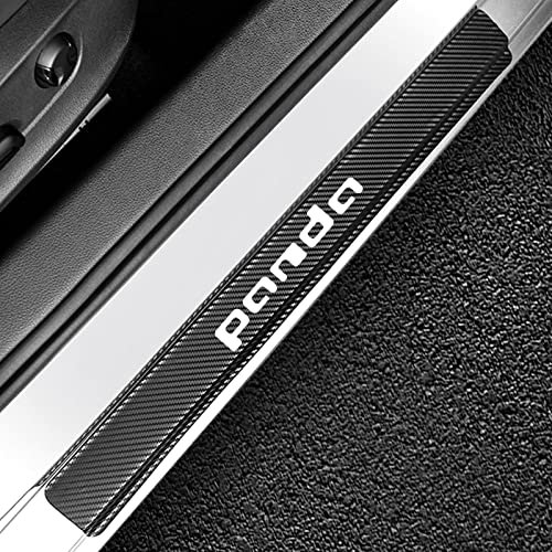 XJDP Auto Battitacco Davanzale della Porta Adesivi, per Fi-at Panda Car Door Esterno Batticalcagno in Sticker, Benvenuto Pedaliera Protezione, Accessorio in Fibra di Carbonio 4D, 4 Pezzi