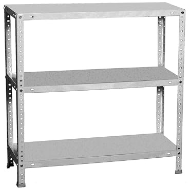 Simon Rack Metallregal 1000x900x300 mm - Comfort | 3 Höhen, Metallablage, Biegepunkt 100 kg, Korrosionsschutzlackierung, Montage mit Schrauben, Verzinkt