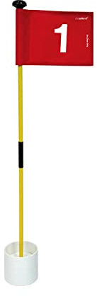 X·CELLENT Mini Golf Putting Green Flag and Hole Cup for Yard Practice Set, Golf Pin Flag Hole Cup Set, Portable 2-Section Fiberglass Golf Flag Sticks, Gifts Idea(1Pack Red #1)