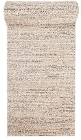 Mazovia Teppich Läufer Flur - Modern Teppichläufer - Kurzflor Flurläufer für Vorzimmer, Schlafzimmer, Küche - ÖKO-TEX Zertifiziert - Meterware - Creme Beige - 90 x 500 cm
