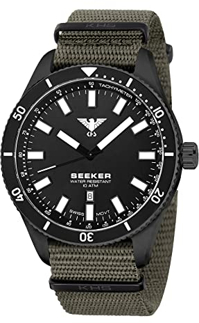 KHS Seeker Black Steel KHS.SEEBS.NSGO mit Natoband Steingrau-Oliv