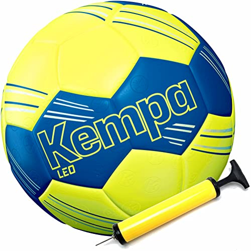 Kempa Handball Training griffiges Obermaterial gelb/royal blau (2 (mit Ballpumpe))