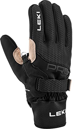 LEKI Prc Premium Thermoplus Shark Schwarz - Gore-Tex Warmer winddichter Langlauf Handschuh, Größe 6.5 - Farbe Black - S