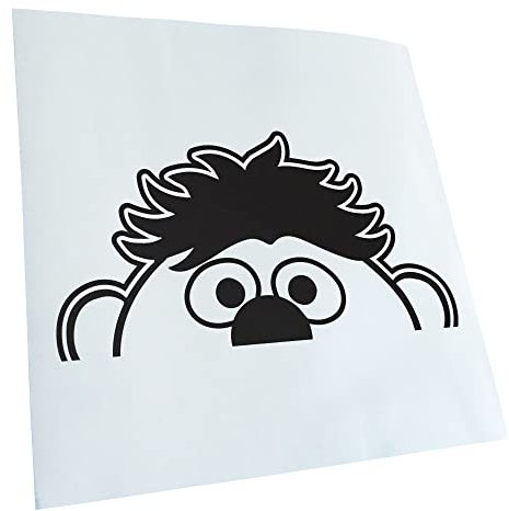 Kiwistar - Autoaufkleber - Mattschwarz - 19x10cm Halber Ernie - Heckscheibe Auto Aufkleber wetterfest für Kfz LKW Mofa Truck - Sticker außen selbstklebend Tuning Zubehör für Fenster Fahrzeug Scheibe