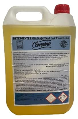 Jabon Líquido Máquinas Lavavajillas · Detergente Lavavajillas Liquido con Elevado Poder Desengrasante · Detergente Alcalino para Lavavajillas Máquina Industrial · Garrafa de 5 litros