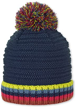 Sterntaler Unisex Kinder Mütze Baby Bommelstrickmütze Umschlag, marine, 53
