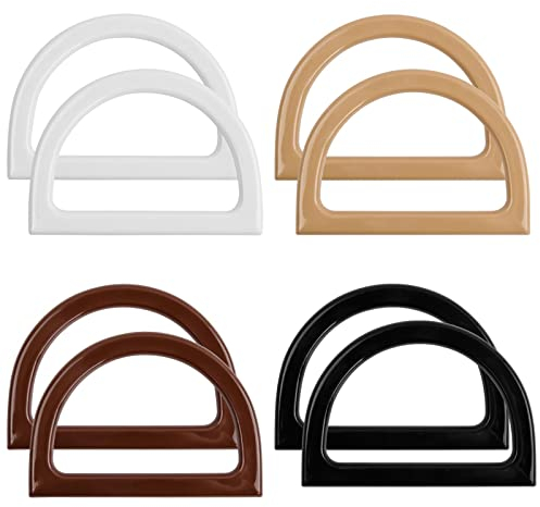Laughhe Griff Taschenhenkel, 8 Stück D-Form Handtasche Taschengriff, Taschengriffe für Häkeltaschen, Handtasche Griff Ersatz Für Taschenherstellung Zubehör