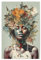 artboxONE Poster 75x50 cm Natur Pop floral Portrait - Bild ago Art Print Blumen Frau gemälde blumenkopf