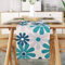 Tischläufer Blumen Modern Blau Grau Tischläufer Dekoration Leinen Faltenfrei rutschfest Tischband Deko Tischwäsche Esstisch Party Geburtstagsdeko Tischdecke Abwaschbar Tischdeko Hochzeit 33x183 cm