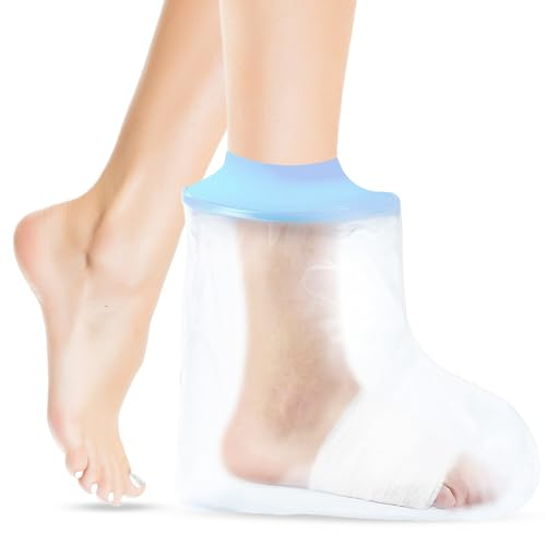 Box Commerce - Protector Impermeable para Escayola de Pie - Funda Reutilizable para Ducha - Cubre Escayola y Vendajes - Protección para Heridas y Quemaduras - Cubre Escayola Tobillo