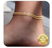 Kenivira Bracelets de cheville en or pour femmes, bracelet de cheville étanche en or 18 carats pour femmes réglables, bracelets de cheville de plage pour les femmes