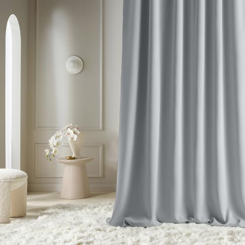 ROOM99 Vorhang mit Silberen Ösen Aura 180 x 250 cm Breite x Höhe Schiebegardinen Modern Curtain Wohnzimmer Schlafzimmer Hellgrau, 1 Stück