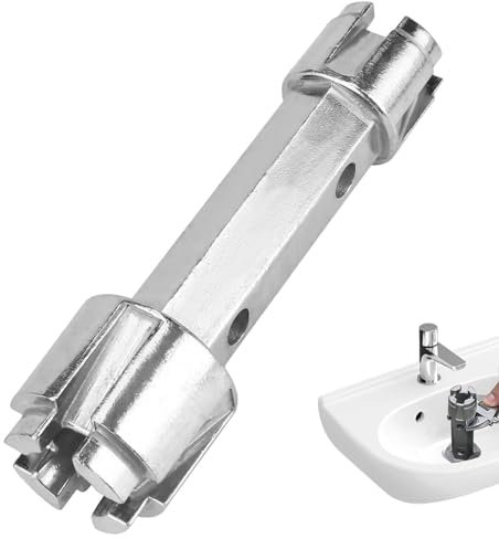 Outil d'Installation de Lavabo Multifonction - Clé d'Évier à Double Extrémité pour Bonde et Vidange - Acier Inoxydable et Alliage Forgé - Pour Baignoire