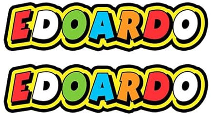 GamesMonkey® - Aufkleber im Stil von Vale The Doctor - 2 Stück - verschiedene Größen - Racing Cross Piste Auto Motorrad Sticker (Edoard, 15 x 3 cm)