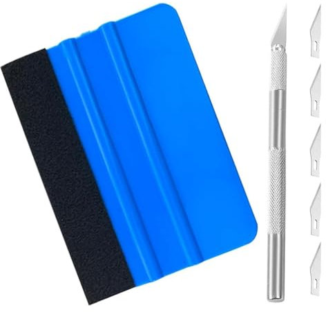 JOYVOX 7 Pcs Car Vinyl Wrap Tool Kit, Wallpaper Smoothing Tool Kit, Window Tint Application Kit with Squeegee, Felt Edge, Cutter, and Gloves for Car Wrapping, Wallpaper, and Window Film