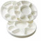 Venuscello 40 Strong Disposable 9 Compartment 12 Inch Bagasse Plates - Heavy Duty, Biodegradable, White, Eco-Friendly & Compostable for Parties