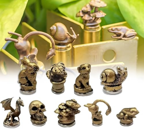 Hinge Heads Decorative Topper,Hinge Head Door Hinge Topper,Magnetic Hinge Heads,Cat Gargoyle Door Hinge Home Decoration,Little Animal Figurines Door Hinge Decorative Topper (9Pcs Bundle)