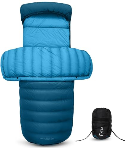 ATEPA sovsäck vinter, 3-i-1 sovsäck utomhus liten packstorlek täcksovsäck XXL 4 säsonger varm sovsäck dun vattenavvisande, perfekt för vuxna på resor, äventyr och camping