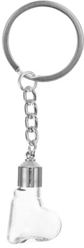 SEWOART Tiny Glass Bottles Keychain Glass Vials Keyring Heart Shaped Wishing Bottle Fashionable Accessory for Bag