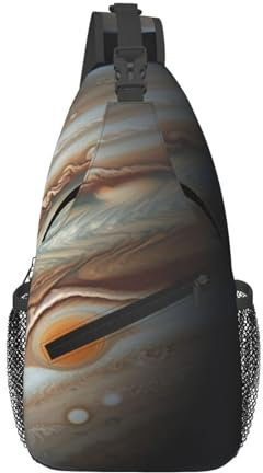 BWLHJKE Jupiter Quer-Brusttasche, diagonale Schultertasche, für Damen und Herren, Schultertasche, Reisen, Wandern, Tagesrucksack, Schwarz, Einheitsgröße, Sling-Rucksäcke