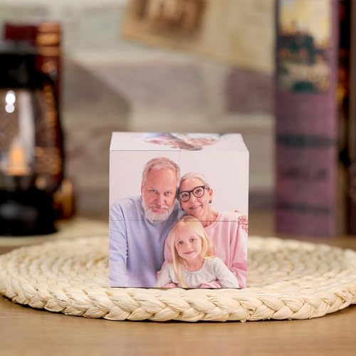 Drawelry Personalisiert Fotowürfel Faltbarer Puzzle Cube Album mit 9 Bilder Fotoalben Reise Hochzeit Haustier Souvenirs Bildwürfel Foto Würfel Geschenke für Familie Kinder Freunde (9Foto-A3)
