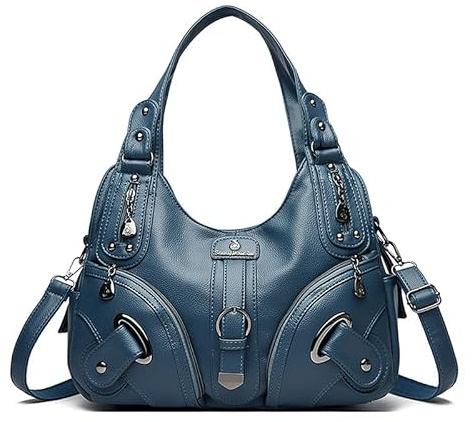 Coolives Borsa Bauletto con Tracolla da Donna in Pelle Sintetica Sacchetto Hobo Borsa a mano Borsa a spalla Borse Manici Lunghi Donne Borsetta Borse a tracolla Blu