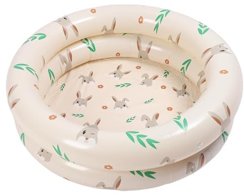 Goshyda Piscine pour Enfants Gonflable, Piscine pour Les Bébés et Les Enfants, 34,25 Pouces 10,24 Pouces de Petites Piscines en Bas âge, Un Jouet Extérieur à L'extérieur (Lapin Beige)