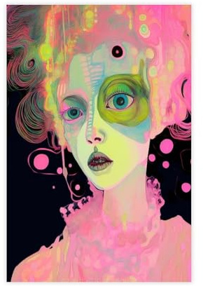 NKALFGH Leinwandposter Ode to Neon, Wandkunstdruck, Bild, Gemälde, 40 x 60 cm