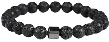 Mojoflow Magnetarmband 800 gauß für Herren, 2026 Natürliche Steine Handarbeit Armband mit 800 Gauss Magneten, Energie Balancing, Leicht und Stilvoll, Unisex Schmuck (B)