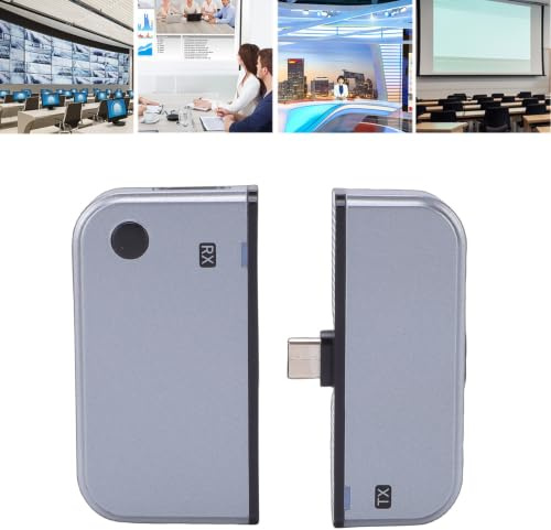 Jectse Type C Wireless HDMI Transmitter and Receiver, 50M 4K Decoding Input 1080P@60Hz Output, Stream Video & Audio From Phones Tablets Laptops PCs to Monitors Projectors TV Boxes