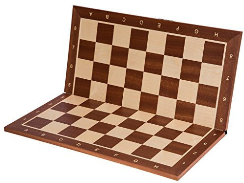 SQUARE - Professionale Scacchiera in legno No 6 MOGANO SK - 54 x 54 cm ; Campo 58 x 58 mm - Si piega in due pezzi - Scacchi