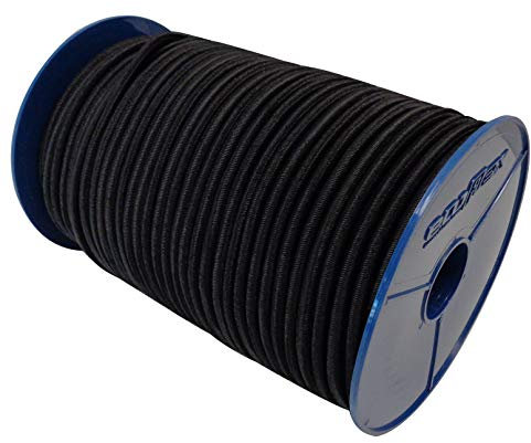 Expanderseil 10mm Gummiseil Gummikordel Expanderseil 10m - 100m für Plane LKW Netze Zelte Abdeckungen (10 m, Schwarz)