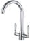 Heable Kitchen Mixer Tap White Ceramic Dual Lever Monobloc Swivel Spout Chrome Kitchen Sink Taps with UK Standard Fittings