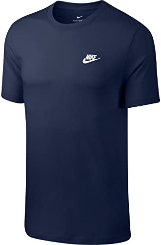 Nike M NSW Club Tee T-Shirt Homme Bleu (Midnight Navy/White), S