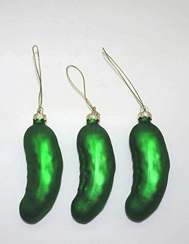 Gurke Gurken Weihnachtsgurke Weihnachtsbaum Weihnachten Tannenbaum Anhänger zum Hängen aus Glas grün Deko Hänger 10 cm hoch (3)
