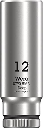 Wera 05004509001 8790 HMA Deep Douille 1/4, Noir, 12.0 mm