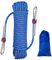 Climbing Rope, 10mm Outdoor Static Rock Climbing Cord, High Strength Safety Nylon Rope 2 Carabiner, for Escape, Fire Rescue, Camping, Dockside Mooring, Fixing, Blue Length 20m