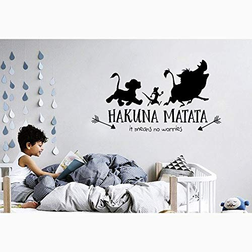 Cartoon Movie Character Hakuna Matata König der Löwen Wandtattoo Für Kinderzimmer Quote Decals Schlafzimmer Dekor