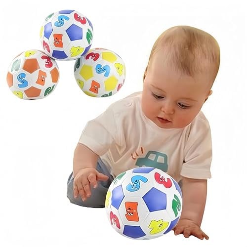 FORUMALL Children Kids Educational Toy Baby Learning Colors Number Rubber Ball Plaything