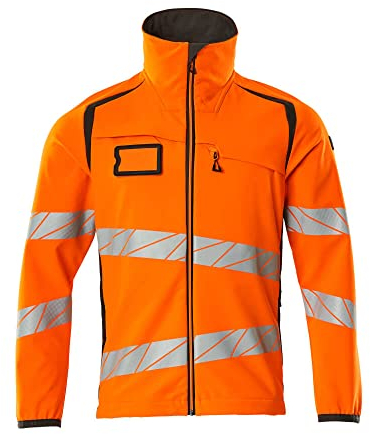 Mascot 19002-143-1418 Accelerate Safe Moderne Passform Atmungsaktiv Soft Shell Jacke, Winddicht und Wasserabweisend, Hi-Vis Orange/Dunkelanthrazit, L Größe