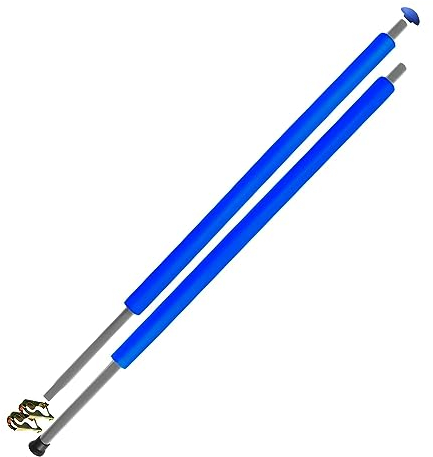 Andreas Dell Trampolinstange, 1x Stange / 2x / 3x / 4x Stangenlänge ca. 233cm für Sicherheitsnetz (Rund, Silber / Blau, Kinder und Jugendliche)