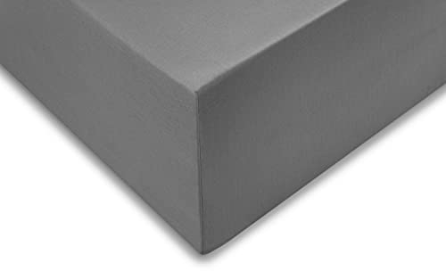 Heckett and Lane Spannlaken Zo!Home 1 Spannbettlaken 90 x 210-220 cm 100% Baumwolle Satin Classic Anthracite