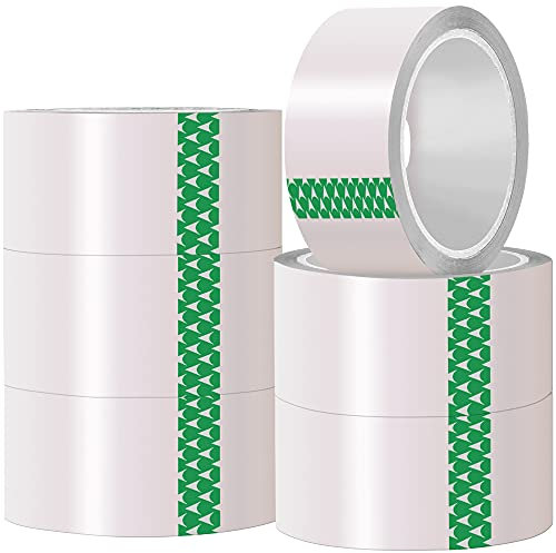 iSOUL Lot de 6 rouleaux de ruban adhésif transparent très résistant, 48 mm x 66 m pour colis, emballages et boîtes, solide, sécurisé et adhésif
